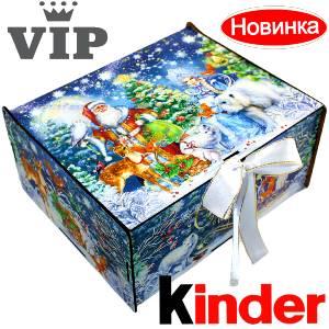 Сладкий подарок на Новый Год в картонной упаковке весом 1200 грамм по цене 2223 руб в Братске