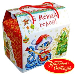 Детский новогодний подарок в картонной упаковке весом 950 грамм по цене 1108 руб в Братске